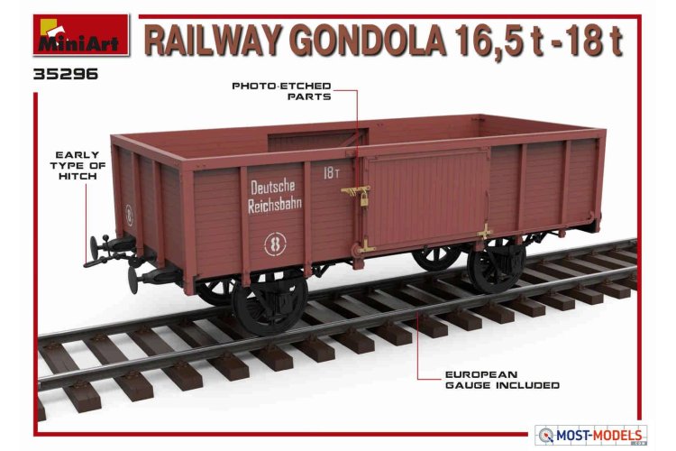 1:35 MiniArt 35296 Railway Gondola 16,5 – 18T. - Min 35296 1 - MIN35296