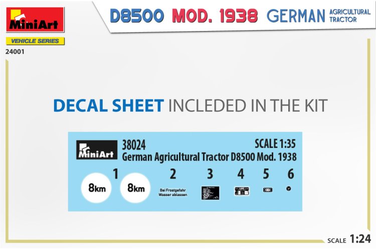 1:24 MiniArt 24001 German Agricultural Tractor D8500 Mod. 1938 - Min24001 4 - MIN24001