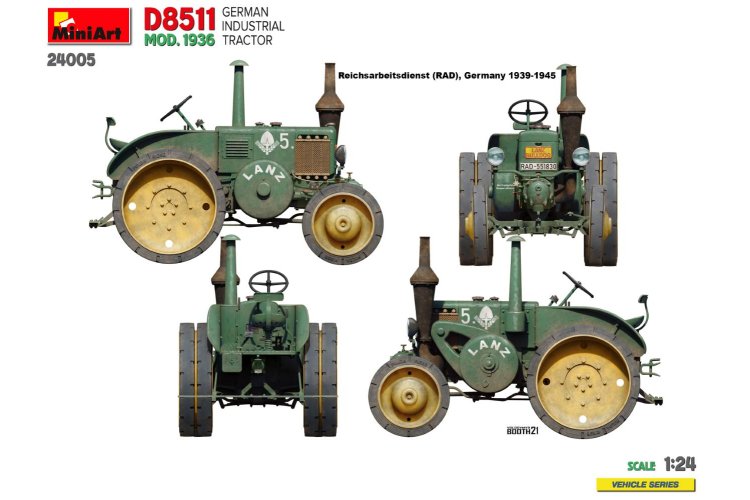 1:24 MiniArt 24005 German Industrial Tractor D8511 Mod. 1936 - Min24005 3 - MIN24005