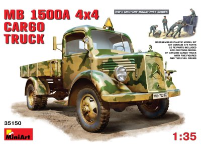 1:35 MiniArt 35150 Mercedes-Benz 1500A 4X4 Cargo Truck - Min35150 - MIN35150