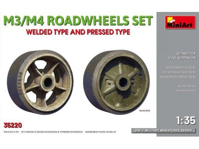 1:35 MiniArt 35220 Roadwheels set, Welded type and Pressed type - Min35220front - MIN35220