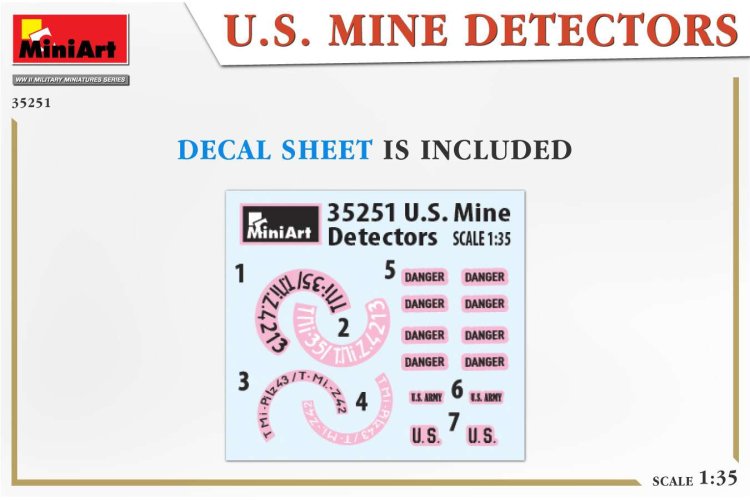 1:35 MiniArt 35251 US Mine Detectors - Min35251 decal - MIN35251