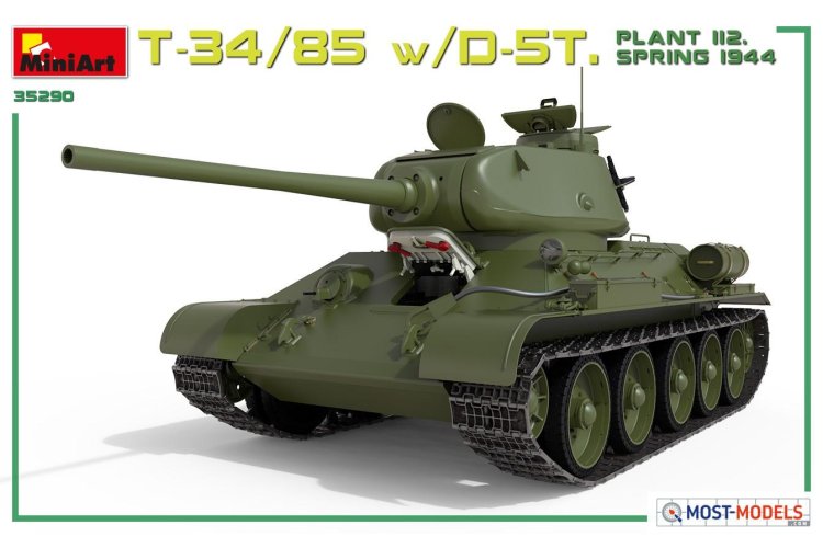 1:35 MiniArt 35290 T-34/85 w/D-5T Plant 112 Spring 1944 w Interior Kit - Min35290 1 - MIN35290