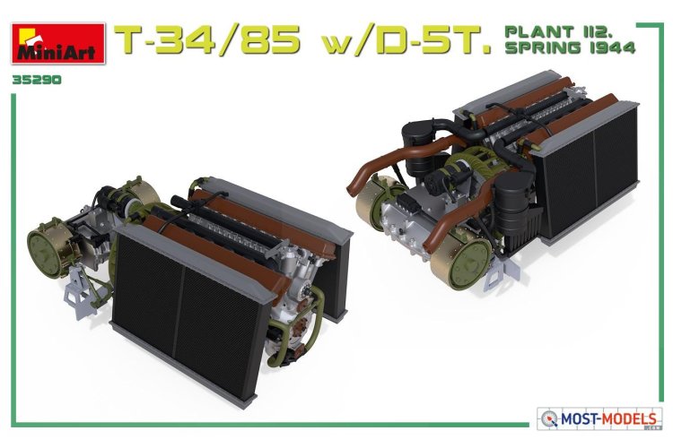 1:35 MiniArt 35290 T-34/85 w/D-5T Plant 112 Spring 1944 w Interior Kit - Min35290 4 - MIN35290