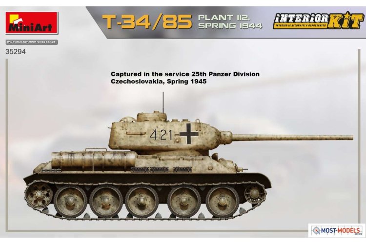 1:35 MiniArt 35294 T-34/85 Plant 112. Spring 1944 with Interior Kit - Min35294 side views6 - MIN35294