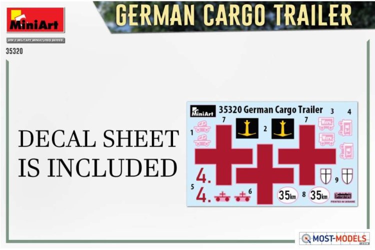 1:35 MiniArt 35320 German Cargo Trailer - Min35320 decal - MIN35320