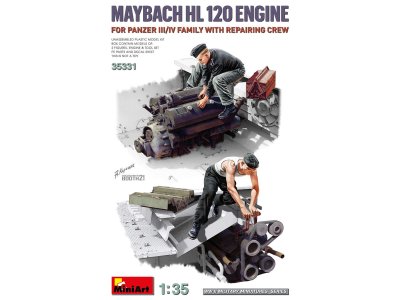 1:35 MiniArt 35331 Maybach 120 Engine for Panzer III/IV Family w/Repair Crew - Min35331 art - MIN35331