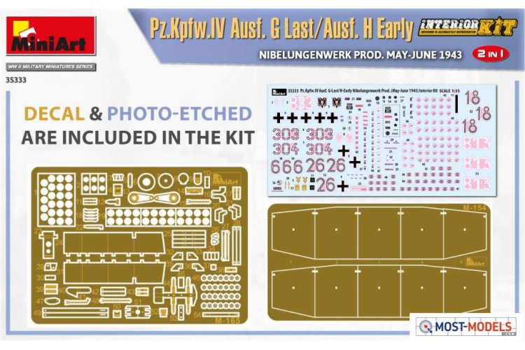 1:35 MiniArt 35333 Pz.Kpfw.IV Ausf. G Last/Ausf. H Early - Min35333 img decal pe - MIN35333