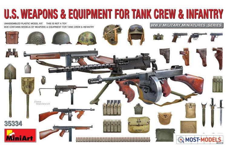 1:35 MiniArt 35334 U.S. Weapons & Equipment for Tank Crew & Infantery - Min35334 front 1 - MIN35334