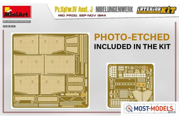 1:35 Miniart 35339 Pz.Kpfw.IV Ausf. J Nibelungenwerk. Mid. With Interior - Min35339 pe - MIN35339