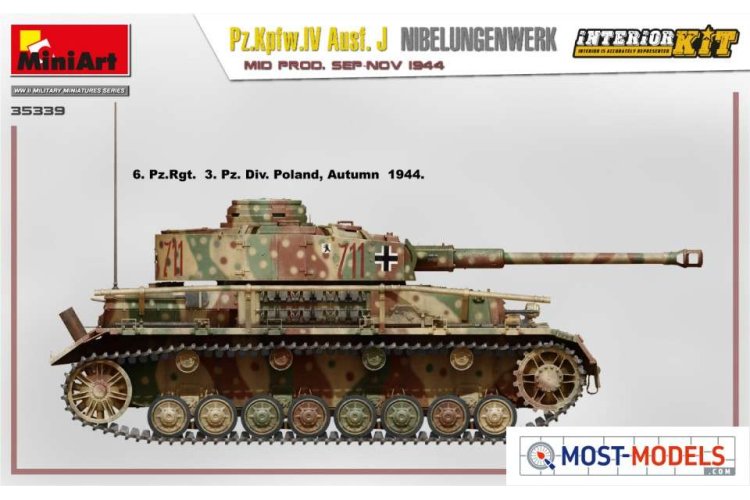 1:35 Miniart 35339 Pz.Kpfw.IV Ausf. J Nibelungenwerk. Mid. With Interior - Min35339 side view1 1 - MIN35339