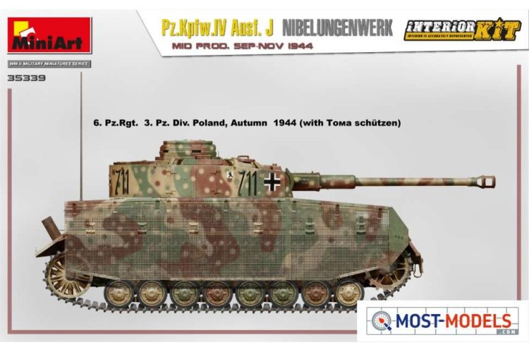 1:35 Miniart 35339 Pz.Kpfw.IV Ausf. J Nibelungenwerk. Mid. With Interior - Min35339 side view2 1 - MIN35339