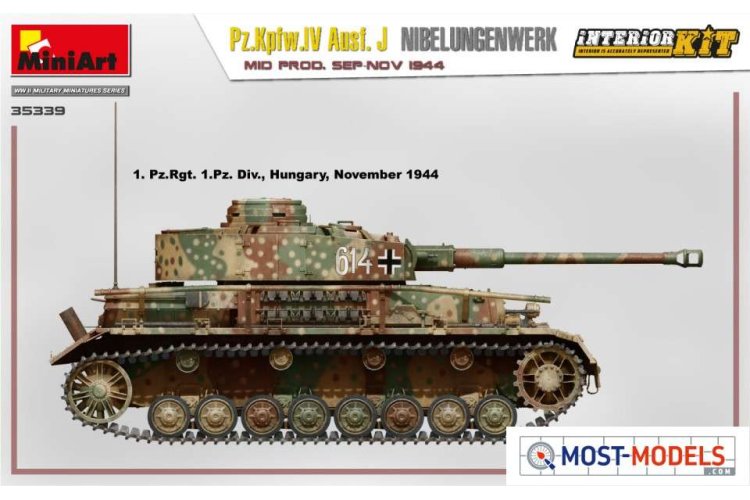 1:35 Miniart 35339 Pz.Kpfw.IV Ausf. J Nibelungenwerk. Mid. With Interior - Min35339 side view3 1 - MIN35339