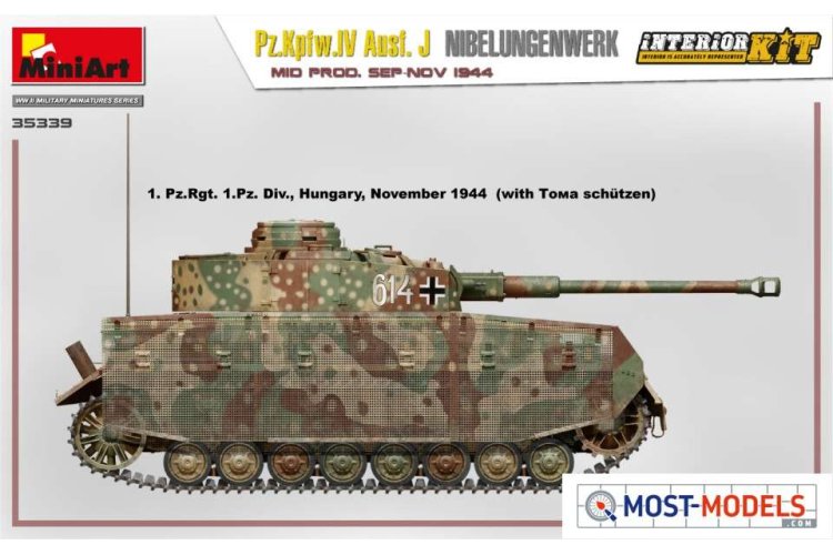 1:35 Miniart 35339 Pz.Kpfw.IV Ausf. J Nibelungenwerk. Mid. With Interior - Min35339 side view4 1 - MIN35339