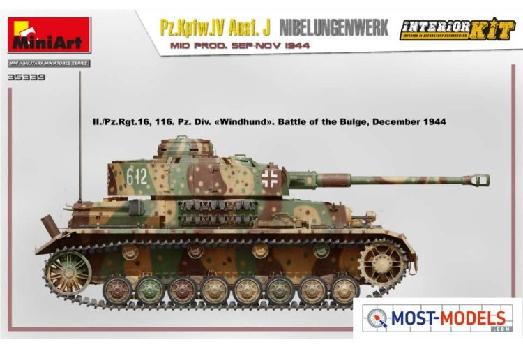 1:35 Miniart 35339 Pz.Kpfw.IV Ausf. J Nibelungenwerk. Mid. With Interior - Min35339 side view5 1 - MIN35339