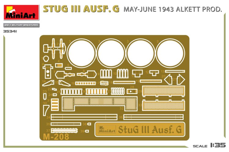 1:35 MiniArt 35341 Sturmgeschütz III - StuG III Ausf. G - Mei-juni 1943 Alkett-productie - Min35341 4 - MIN35341