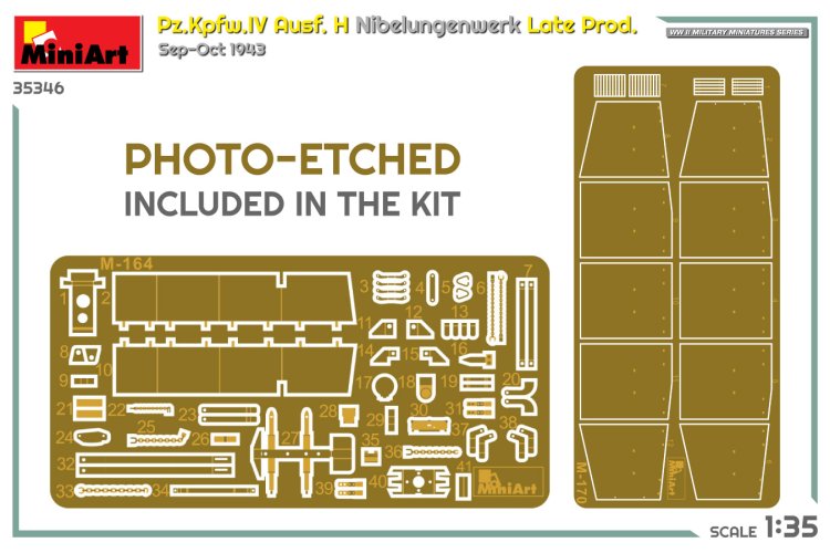 1:35 MiniArt 35346 Pz.Kpfw.IV Ausf. H Nibelungenwerk - Late Prod. Sep-Oct 1943 - Min35346 pe - MIN35346