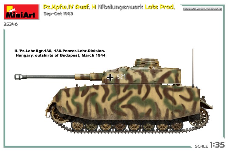 1:35 MiniArt 35346 Pz.Kpfw.IV Ausf. H Nibelungenwerk - Late Prod. Sep-Oct 1943 - Min35346 side views1 - MIN35346