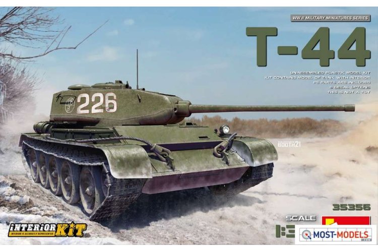 1:35 MiniArt 35356 T-44 Tank with Interior Kit  - Min35356 art 1 - MIN35356