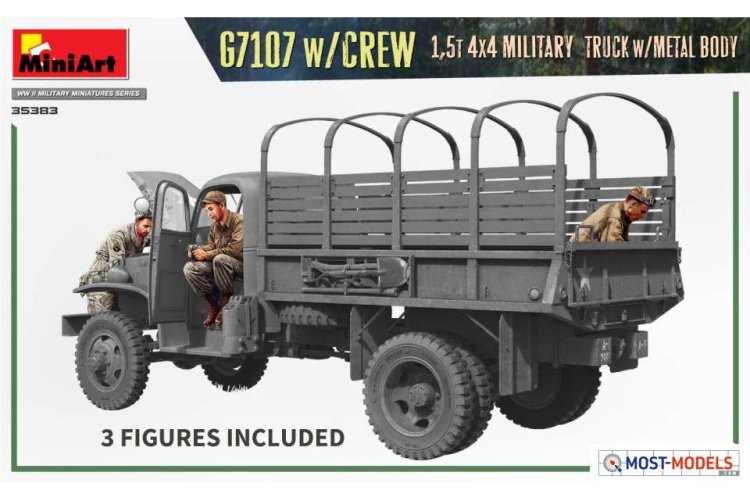 1:35 MiniArt 35383 G7107 w/Crew 1,5 4X4 Cargo Truck w/Metal body - Min35383 figures - MIN35383