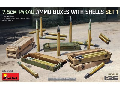 1:35 MiniArt 35398 7.5cm PaK40 Ammo Boxes with Shells - set 1 - Min35398 - MIN35398