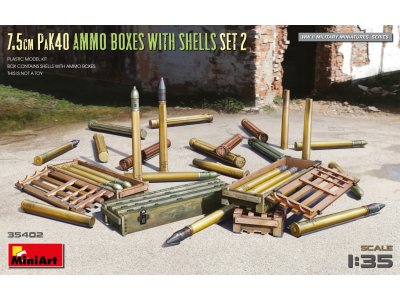 1:35 MiniArt 35402 7.5cm PaK40 Ammo Boxes with Shells - set 2 - Min35402 art - MIN35402