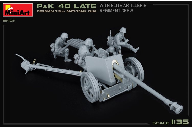 1:35 MiniArt 35409 German 7,5cm Anti-Tank Gun Pak 40 Late - w/Elite Artillerie Regiment crew - Min35409 build up 2 - MIN35409