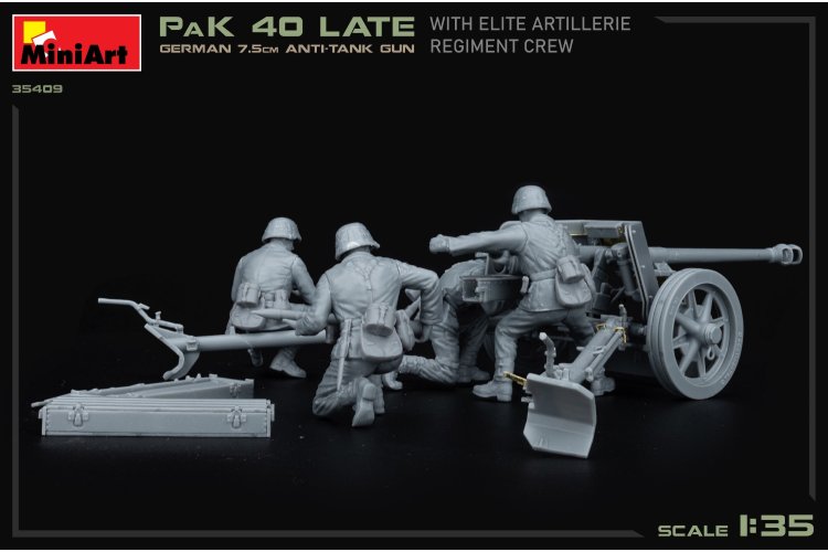 1:35 MiniArt 35409 German 7,5cm Anti-Tank Gun Pak 40 Late - w/Elite Artillerie Regiment crew - Min35409 build up 3 - MIN35409