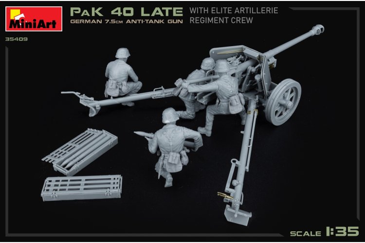 1:35 MiniArt 35409 German 7,5cm Anti-Tank Gun Pak 40 Late - w/Elite Artillerie Regiment crew - Min35409 build up 9 - MIN35409