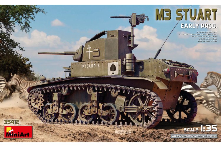 1:35 MiniArt 35412 M3 Stuart Vroege Productie - Tank - Min35412 1 - MIN35412