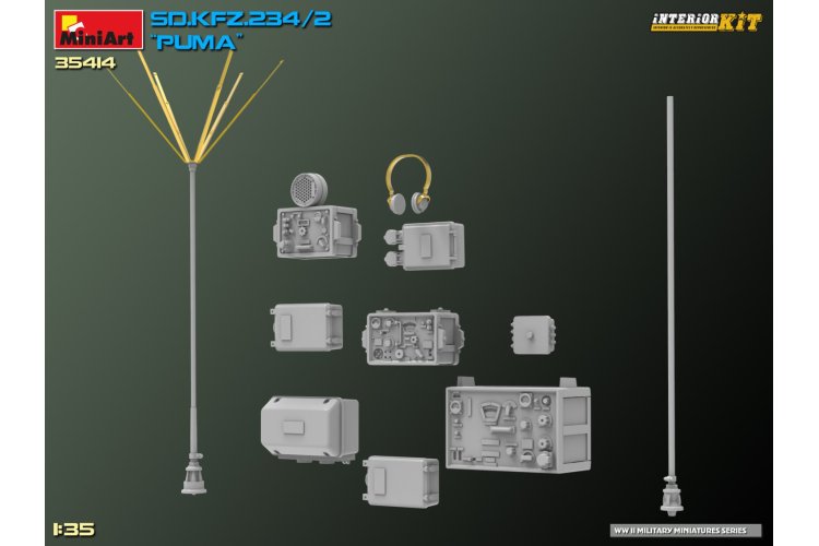 1:35 MiniArt 35414 Sd.Kfz.234/2 PUMA Armored Car - Interior kit - Min35414 38 - MIN35414