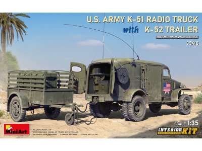 1:35 MiniArt 35418 U.S. Army K51 Radio Truck with K52 Trailer - Interior Kit - Min35418 - MIN35418