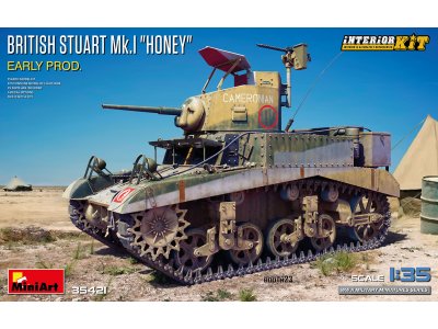 1:35 MiniArt 35421 British M3 Stuart Mk.I "Honey" - Early Production - Tank - With Full Interior - Min35421 1 - MIN35421