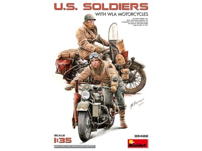 1:35 MiniArt 35422 American Soldiers with WLA Motorcycles - Min35422 1 - MIN35422