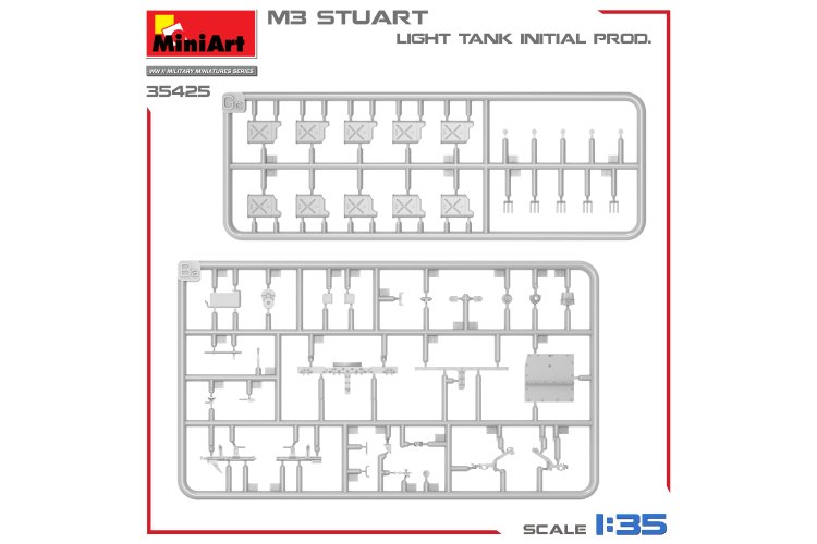 1:35 MiniArt 35425 M3 Stuart - Light Tank - Initial Production - Min35425 12 - MIN35425