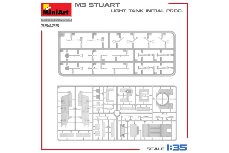 1:35 MiniArt 35425 M3 Stuart - Light Tank - Initial Production - Min35425 13 - MIN35425