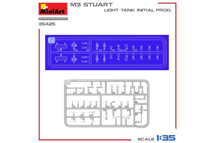 1:35 MiniArt 35425 M3 Stuart - Light Tank - Initial Production - Min35425 9 - MIN35425