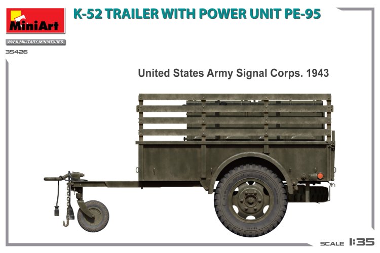 1:35 MiniArt 35426 Ben Hur trailer K-52 aanhangwagen met Power Unit PE-95 - Min35426 4 - MIN35426