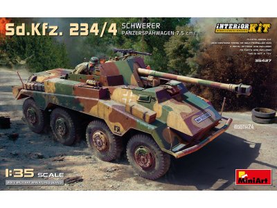 1:35 MiniArt 35427 Sd.Kfz. 234/4 Heavy Armored Reconnaissance Vehicle 7.5cm with Full Interior - Min35427 1 - MIN35427