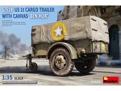 1:35 MiniArt 35443 G-518 US 1 ton Cargo Trailer Ben Hur w/Canvas - Min35443 1 - MIN35443