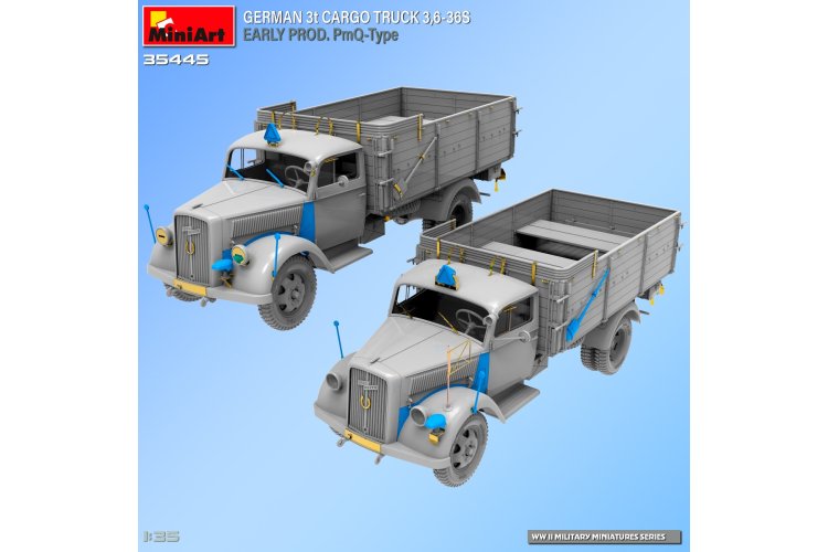 1:35 MiniArt 35445 German Opel Blitz 3t Cargo Truck 3.6-36S - Early Prod. PmQ-Type - Min35445 6 - MIN35445