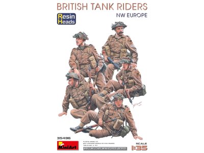 1:35 MiniArt 35496 Britse Soldaten WWII - Tankrijders - 5 Figuren met Resin Hoofden - Min35496 1 - MIN35496