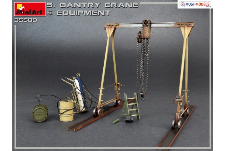 1:35 MiniArt 35589 5 Ton gantry crane & Equipment - Min35589 1 - MIN35589