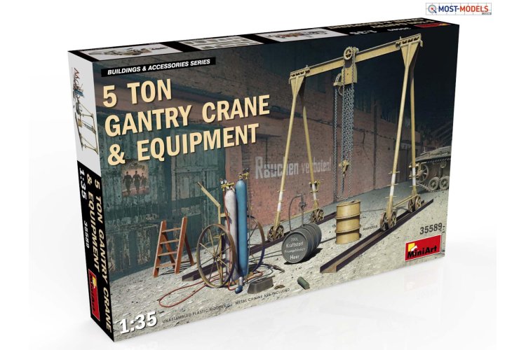 1:35 MiniArt 35589 5 Ton gantry crane & Equipment - Min35589 - MIN35589