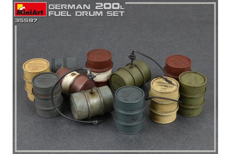 1:35 MiniArt 35597 German 200L fuel drums set WWII - Min35597 1 - MIN35597