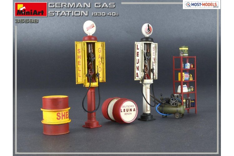 1:35 MiniArt 35598 German gas station 1930-40's - Min35598 2 - MIN35598