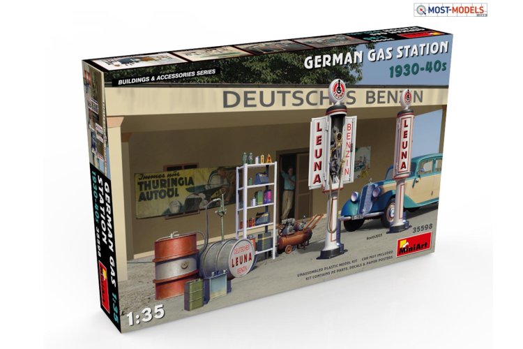 1:35 MiniArt 35598 German gas station 1930-40's - Min35598 - MIN35598