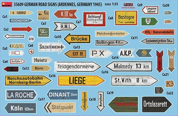 1:35 MiniArt 35609 German road signs WWII (Ardennes, Germany 1945) - Min35609 2 - MIN35609