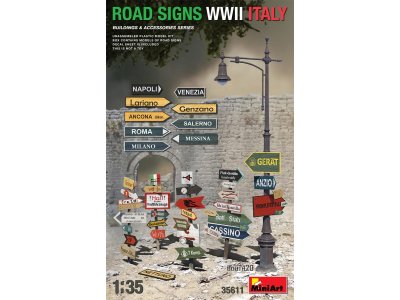 1:35 MiniArt 35611 Road Signs WWII Italy - Min35611 - MIN35611