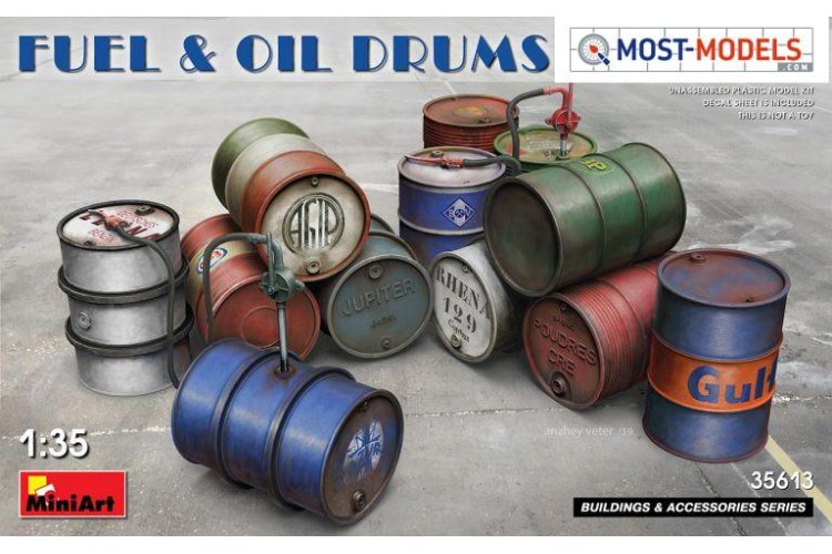 1:35 MiniArt 35613 Fuel and oil drums 1930-50's - Min35613 - MIN35613